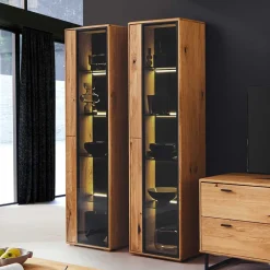 Wohnzimmervitrine in Wildeiche & Anthrazit - Flacona^Wohnen New