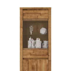 Wohnen Wohnzimmervitrine Nadalia aus Wildeiche Massivholz