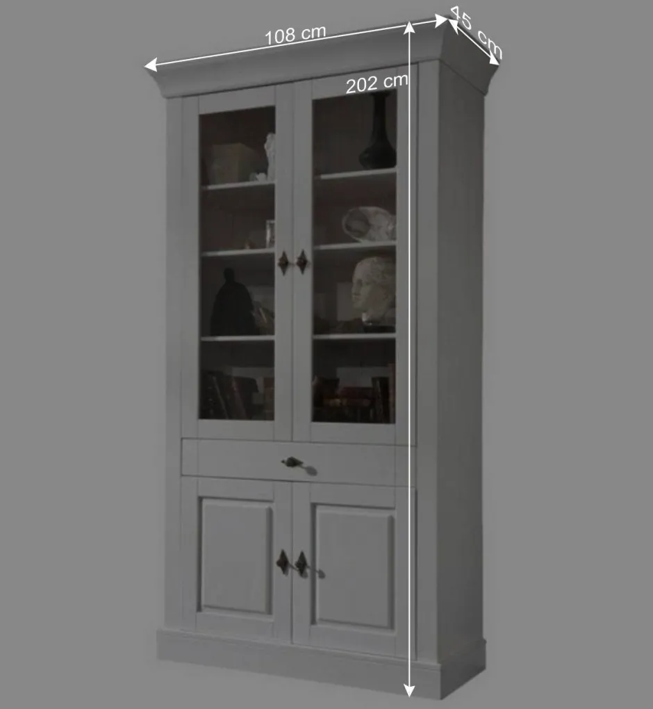 Wohnzimmervitrine Satumare in Weiß^Wohnen Clearance