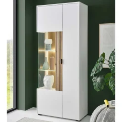 Wohnzimmer-Vitrinenschrank zweifarbig - Nenaloro^Wohnen Outlet