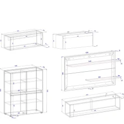 Wohnen Wohnzimmeschränke & Regal Set - Nonessia (fünfteilig)