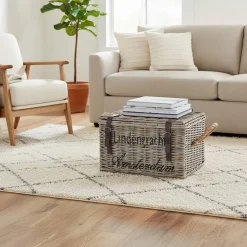 Wohnen Wäschetruhe Podian aus Rattan