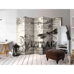 Wohnen Wunderschöner Vintage Paravent mit Druck - Avellinos