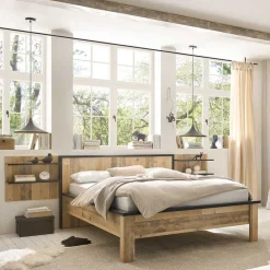 Wohnen 140x200 Bett & Nachttisch Paneele - Naiavio (dreiteilig)