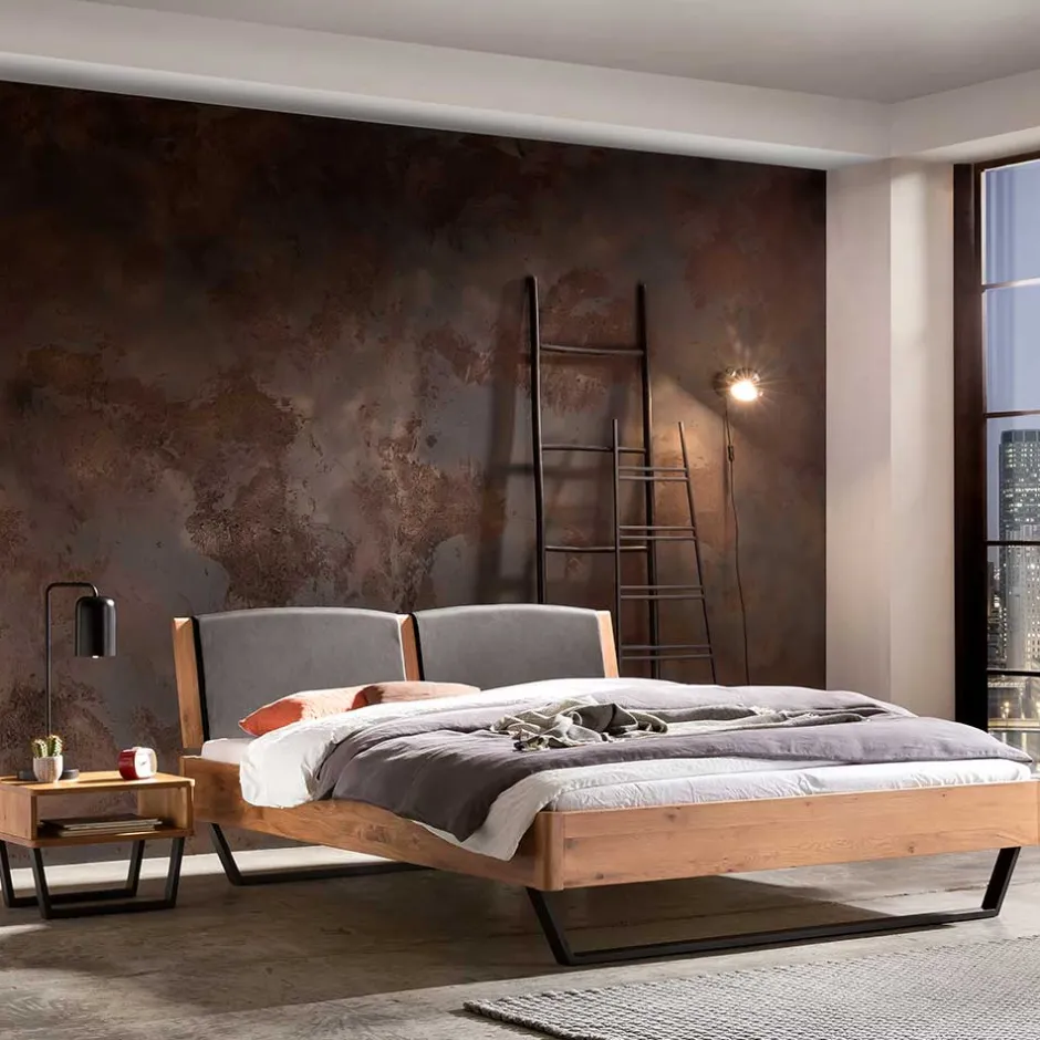 Wohnen 140x200 Bett aus Wildeiche mit Kufen - Maria