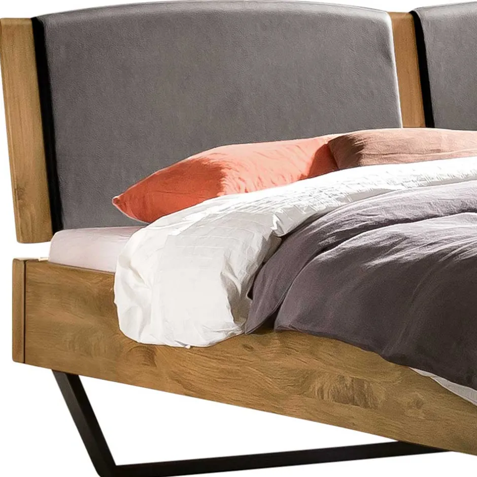 Wohnen 140x200 Bett aus Wildeiche mit Kufen - Maria