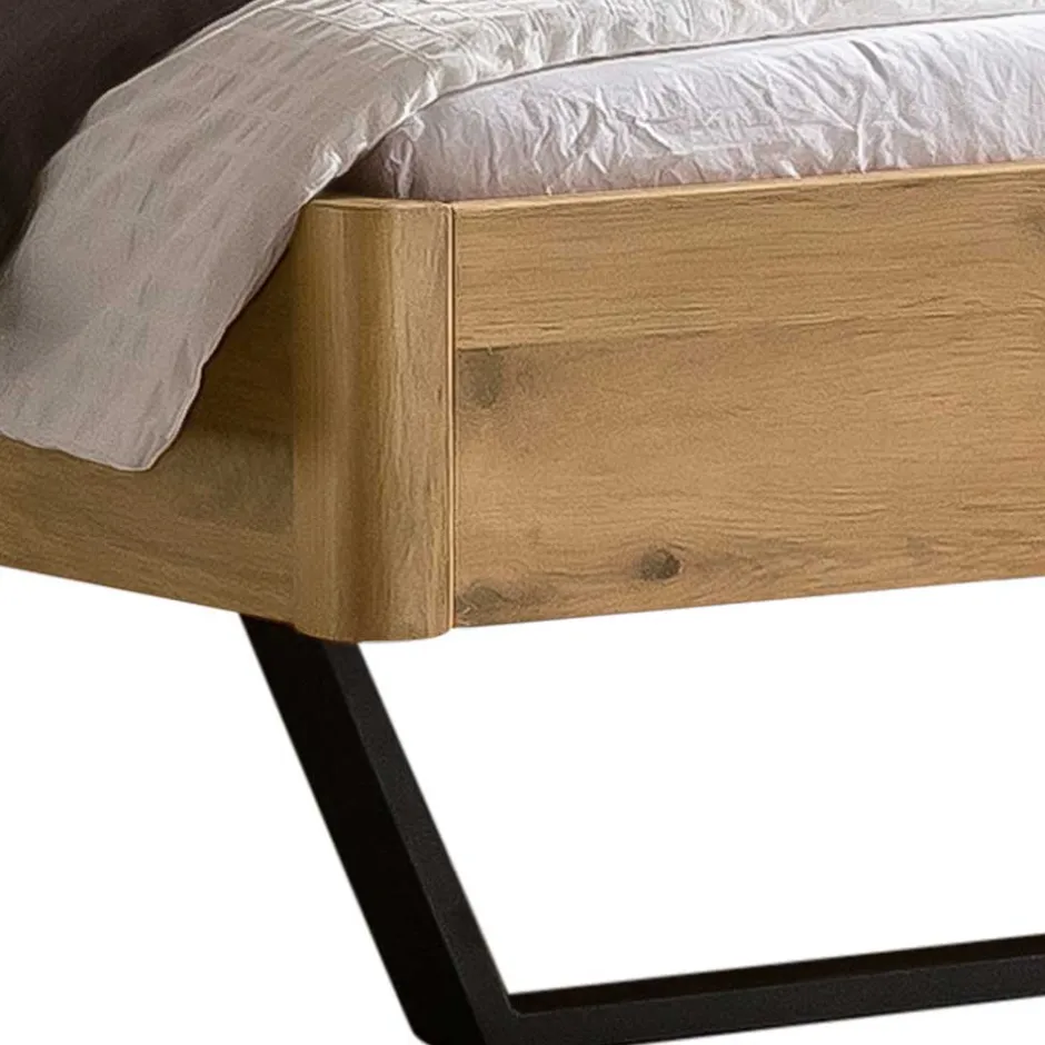 Wohnen 140x200 Bett aus Wildeiche mit Kufen - Maria