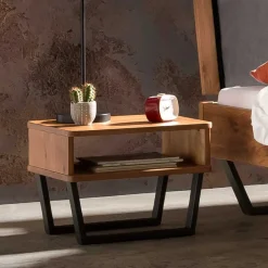 Wohnen 140x200 Bett aus Wildeiche mit Kufen - Maria