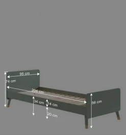 90x200 Bett in Oliv Grün & Gold - Genn^Wohnen Discount