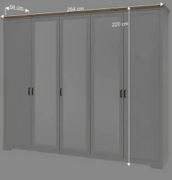 Wohnen 160x200 Bettanlage & Kleiderschrank - Maggio (vierteilig)