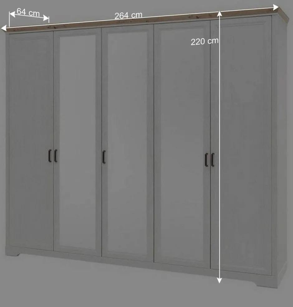 Wohnen 160x200 Bettanlage & Kleiderschrank - Maggio (vierteilig)