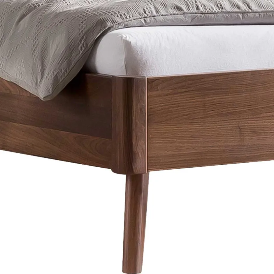 Wohnen 140x200 Bettgestell in Nussbaum Braun - Nigari