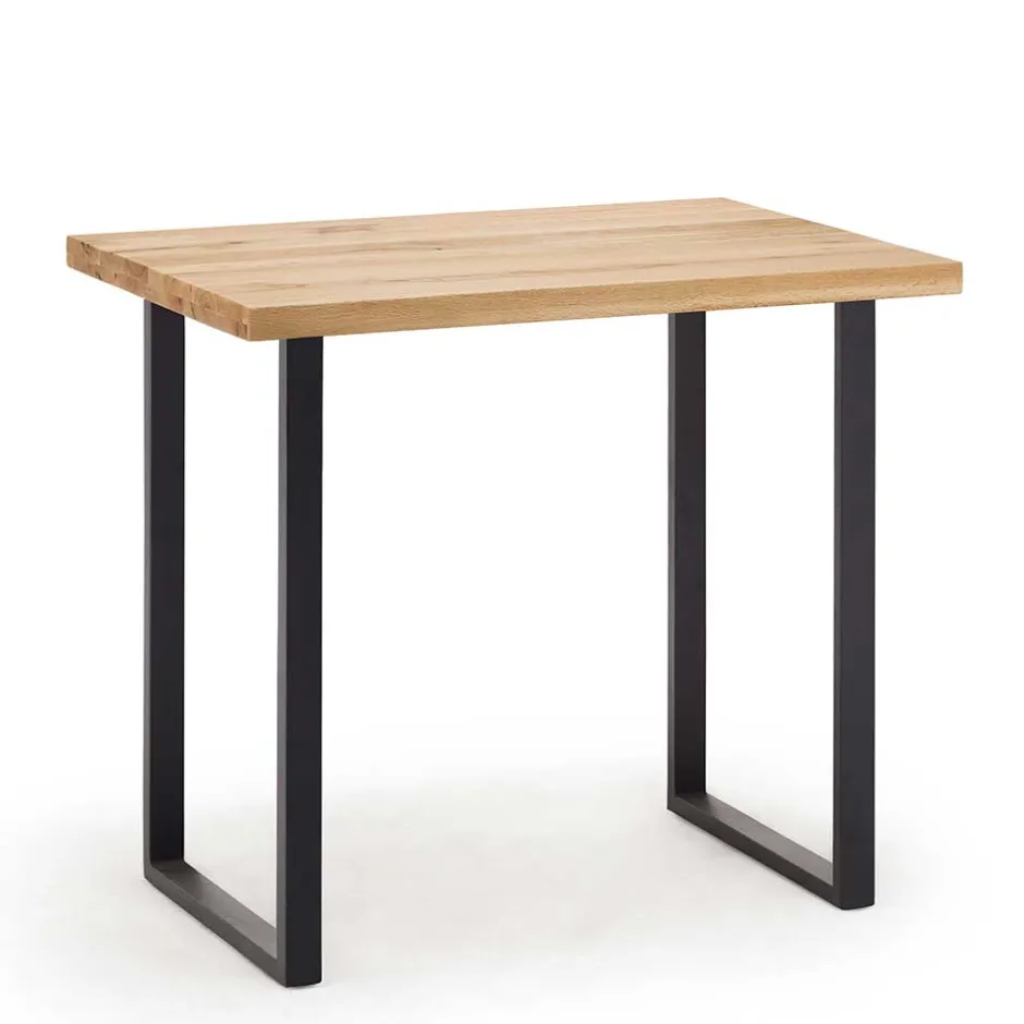 120x80 cm Bar Tisch aus Wildeiche & Stahl - Karmini^Wohnen