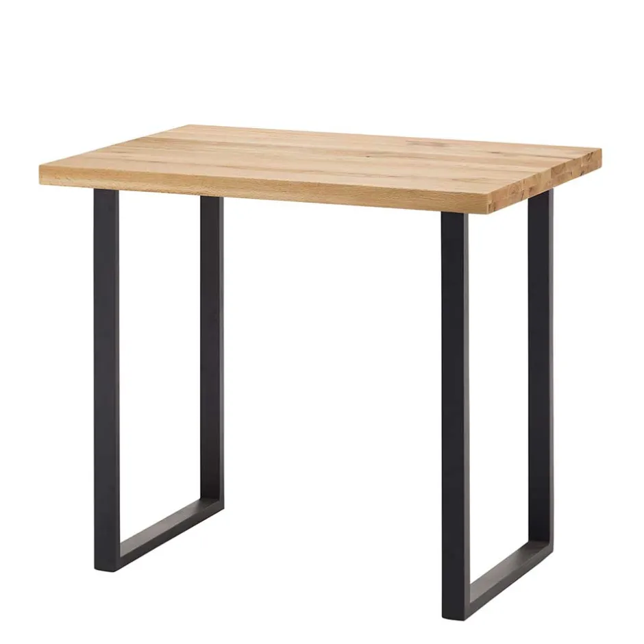 120x80 cm Bar Tisch aus Wildeiche & Stahl - Karmini^Wohnen