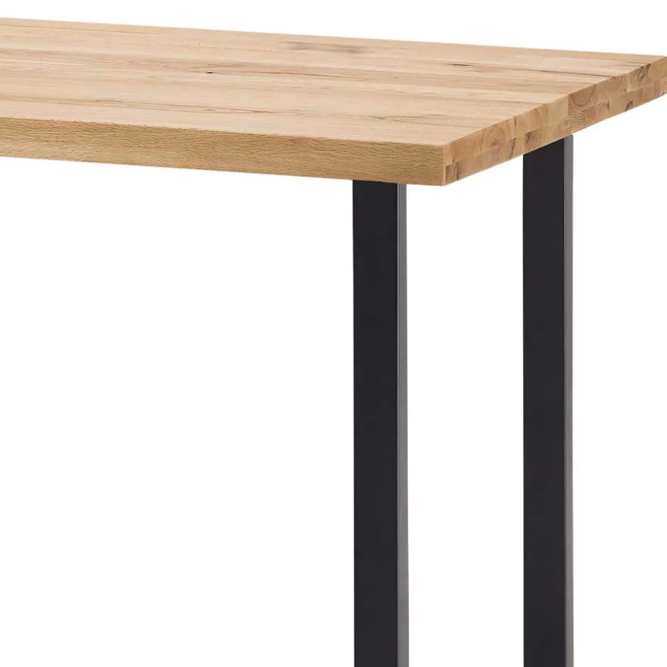 120x80 cm Bar Tisch aus Wildeiche & Stahl - Karmini^Wohnen