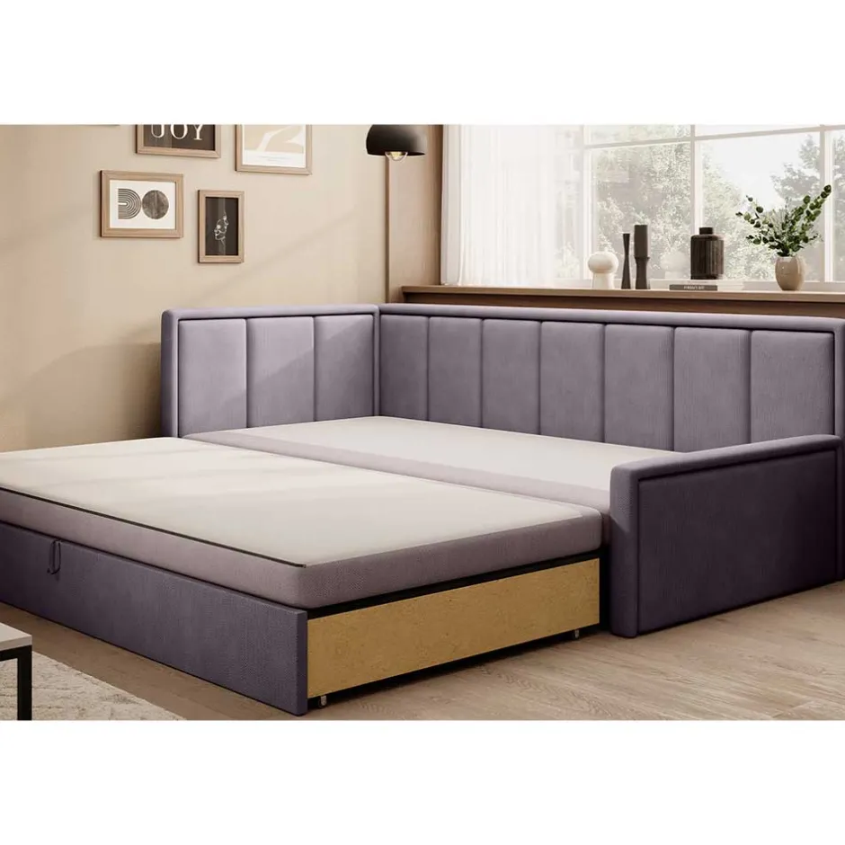 Wohnen 150x200 cm Bettsofa in Altrosa und Mauve - Tampa
