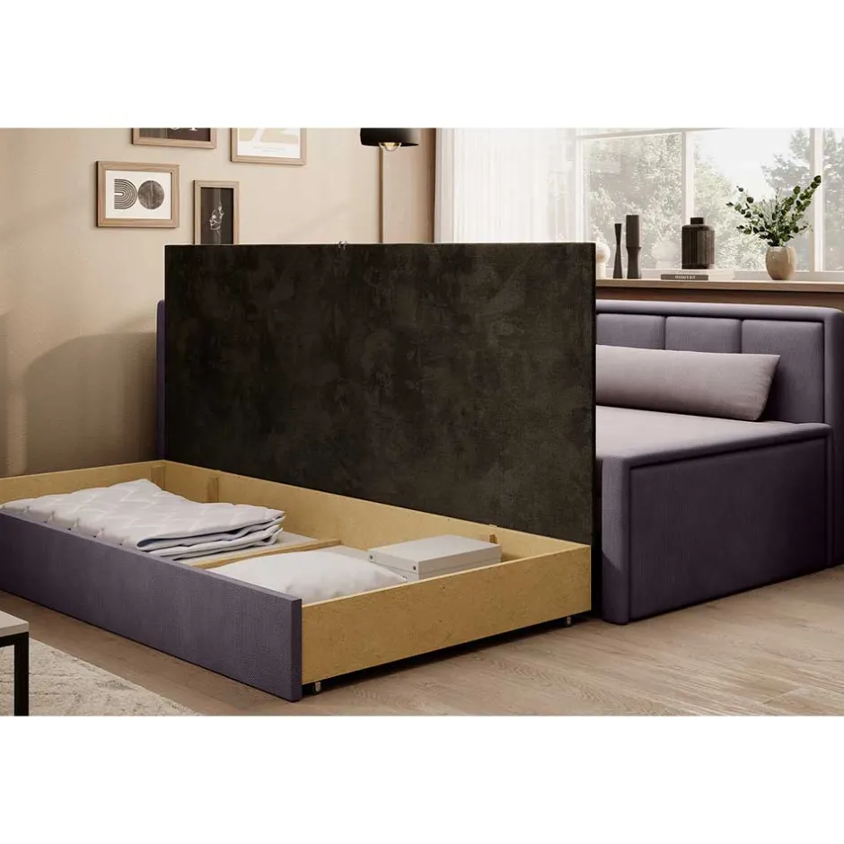 Wohnen 150x200 cm Bettsofa in Altrosa und Mauve - Tampa