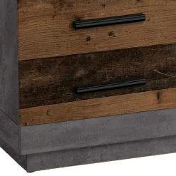 Wohnen 80x80 cm Couchtisch in Beton Optik & Antik Holz NB - Imlory