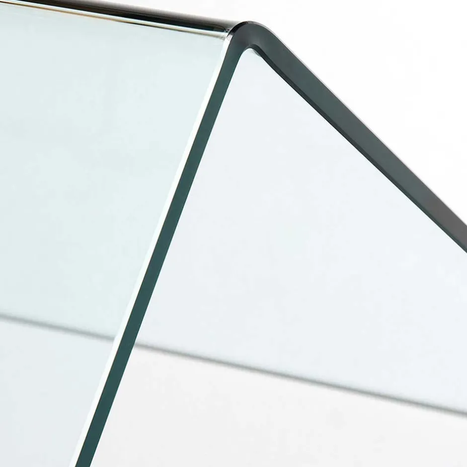 125x70 cm Design Schreibtisch aus Glas - Fire^Wohnen Clearance