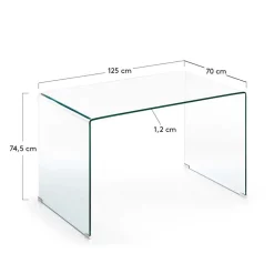 125x70 cm Design Schreibtisch aus Glas - Fire^Wohnen Clearance