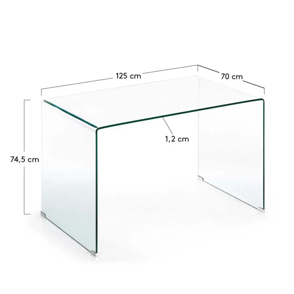 125x70 cm Design Schreibtisch aus Glas - Fire^Wohnen Clearance