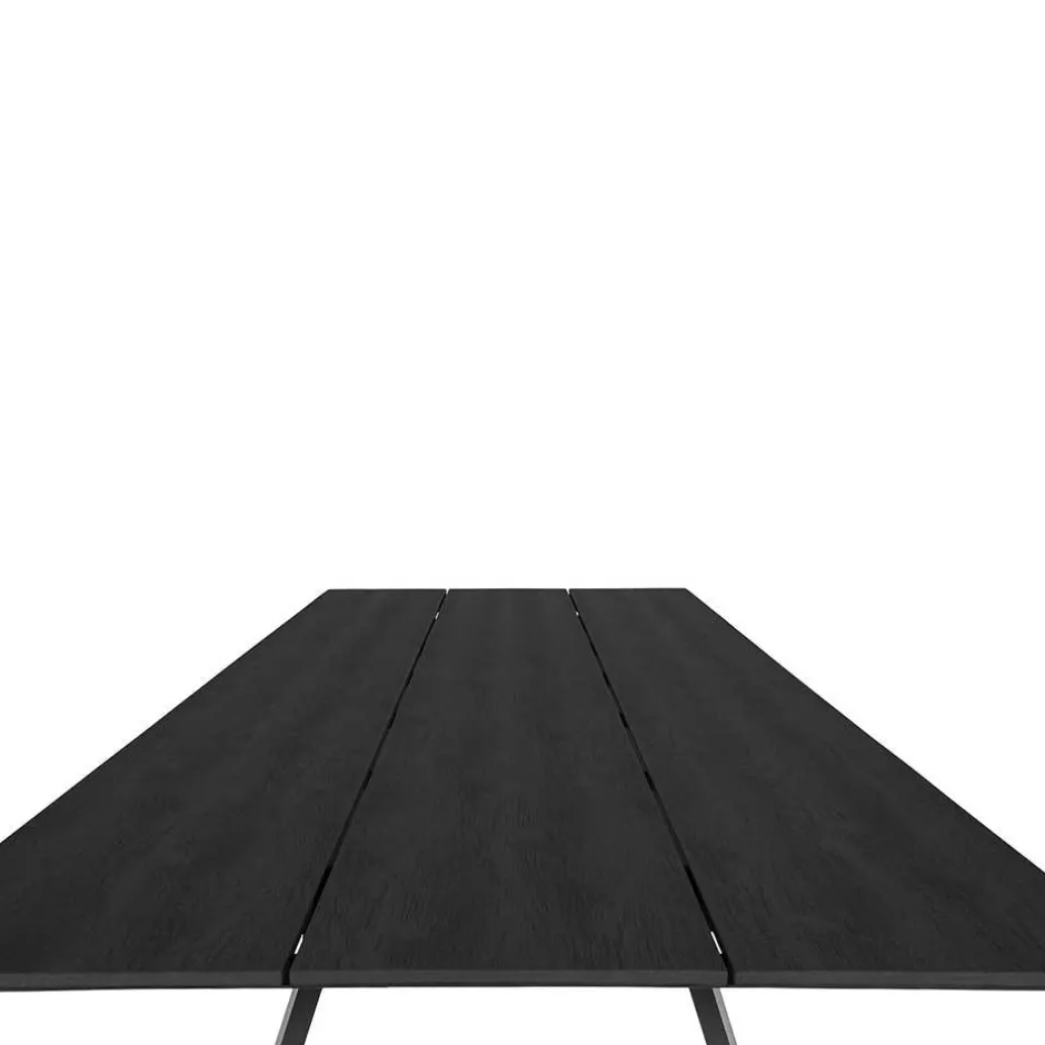 Wohnen 220x100 cm Designer Gartentisch in Schwarz - Lavagna
