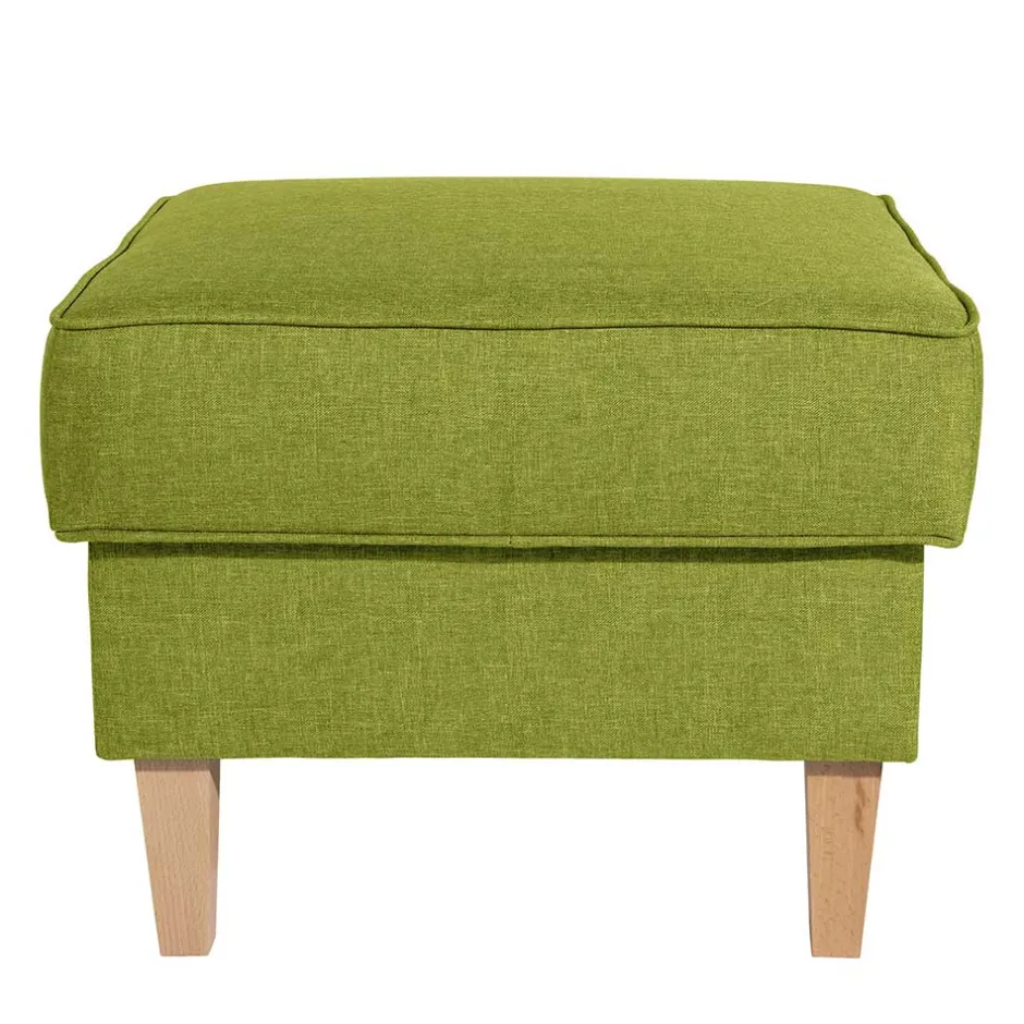 Wohnen 53x53 cm Hocker in Gelbgrün Stoff - Jenyca