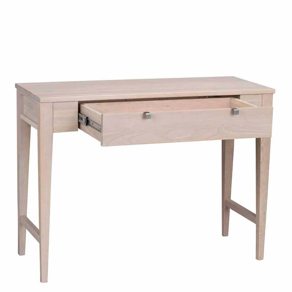 Wohnen 100x40 cm Konsolentisch in Eiche White Wash - Vaxos