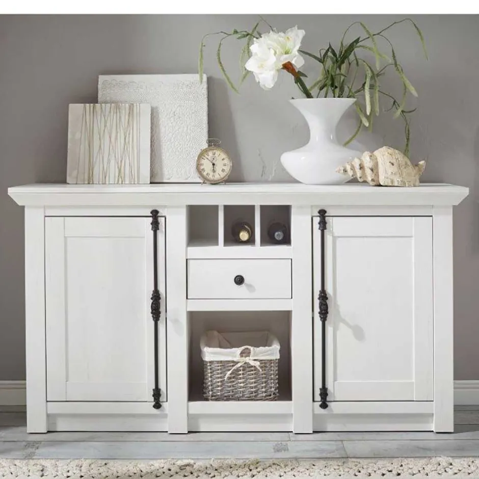 152x83 cm Landhaus Anrichte in Weiß - Chelles^Wohnen Hot