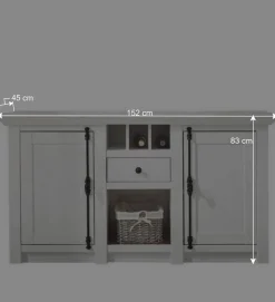 152x83 cm Landhaus Anrichte in Weiß - Chelles^Wohnen Hot