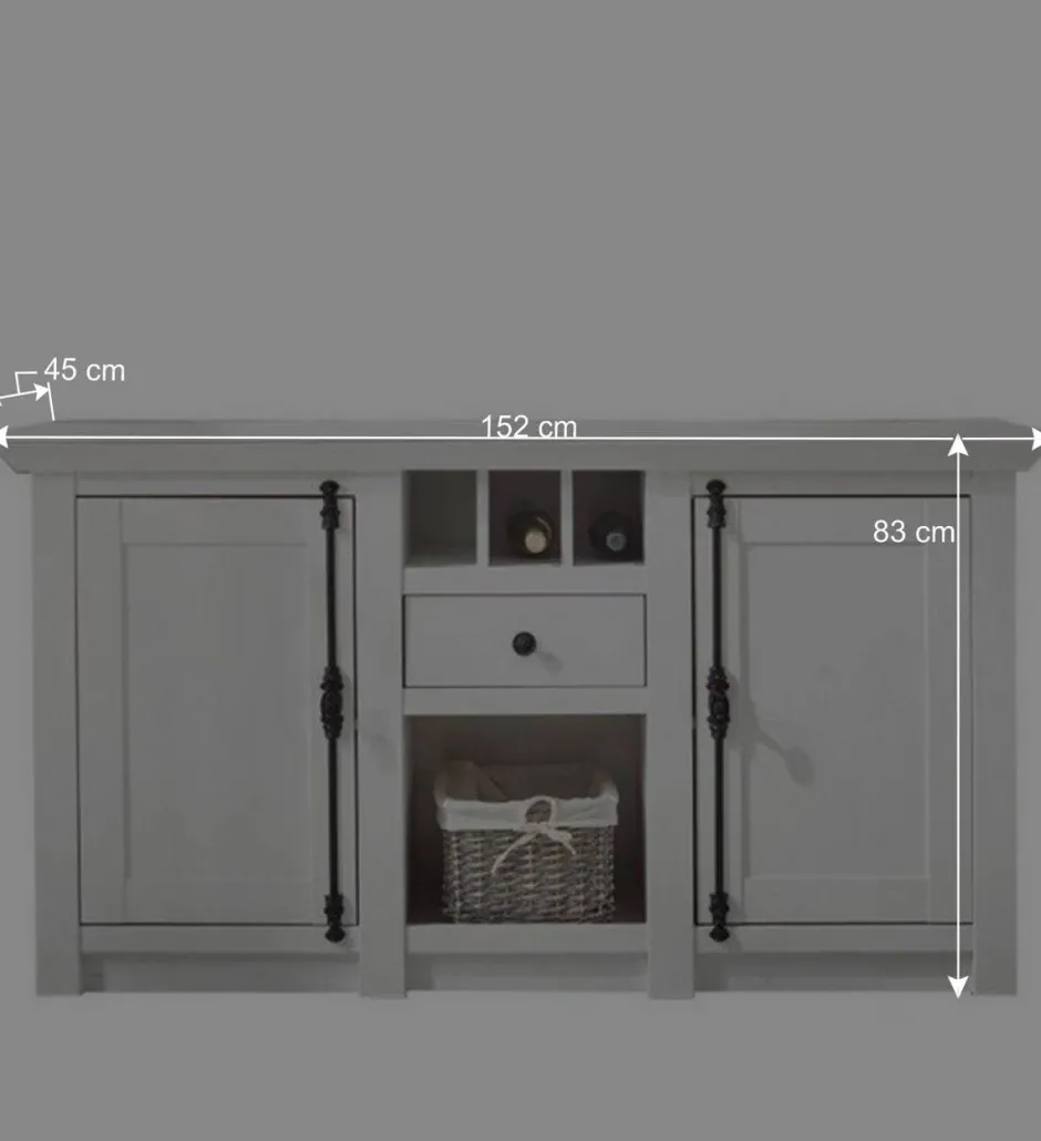 152x83 cm Landhaus Anrichte in Weiß - Chelles^Wohnen Hot