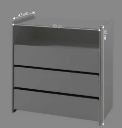 Kinder Wohnen 90x92 cm Schubladen-Kommode in Weiß - Mauricia