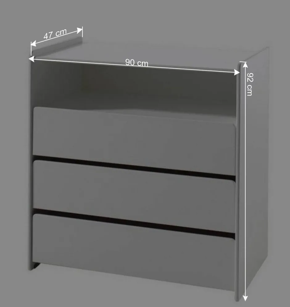 Kinder Wohnen 90x92 cm Schubladen-Kommode in Weiß - Mauricia