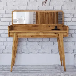 Wohnen 110x45 cm Wildeiche Schminktisch mit Schublade - Hardus