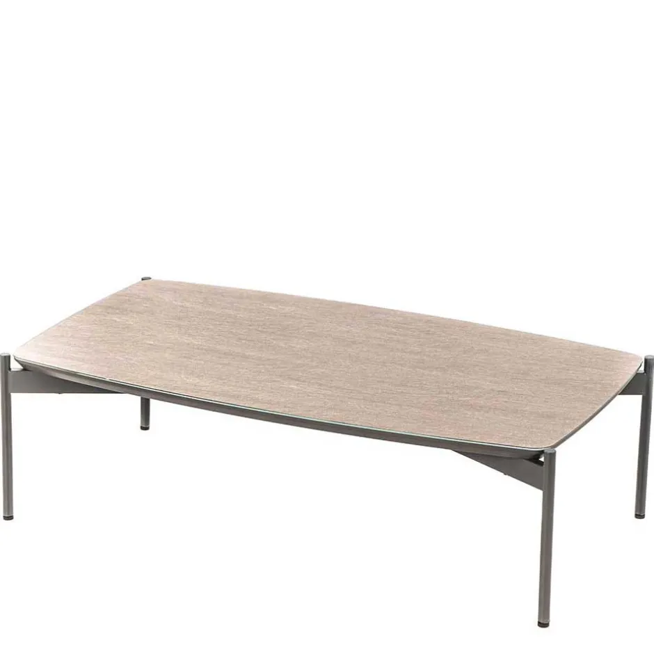 Wohnen 85x50 Couchtisch mit Glas Beschichtung Taupe - Basel