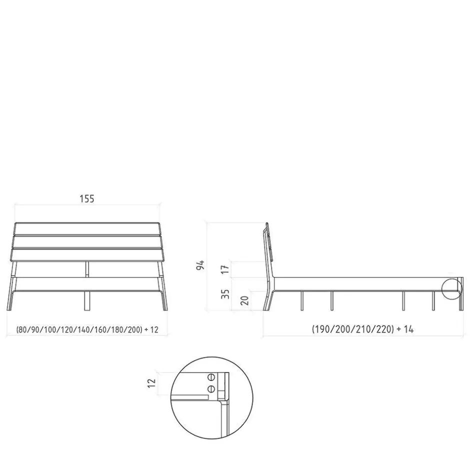 140x200 Designbett aus Wildeiche - Puwa^Wohnen Sale