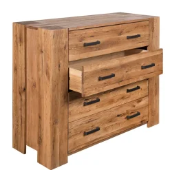 120x100 Eiche Kommode mit Metallgriffen - Latinossa^Wohnen Hot