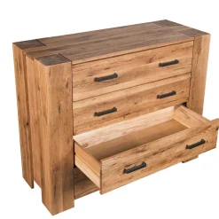 120x100 Eiche Kommode mit Metallgriffen - Latinossa^Wohnen Hot