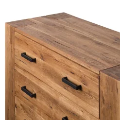 120x100 Eiche Kommode mit Metallgriffen - Latinossa^Wohnen Hot