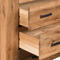 120x100 Eiche Kommode mit Metallgriffen - Latinossa^Wohnen Hot