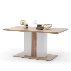 Wohnen 160x90 Esstisch mit Säulenfuß zweifarbig - Caldri