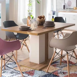 Wohnen 160x90 Esstisch mit Säulenfuß zweifarbig - Caldri