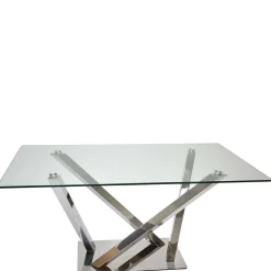 160x90 Esszimmer Glastisch mit Mikado Fußgestell - Tyres^Wohnen Online