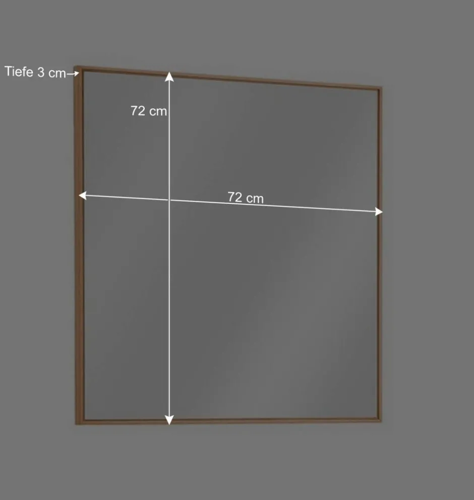 72x72 Flurspiegel mit Massivholz Wildeiche - Mandrey^Wohnen Best