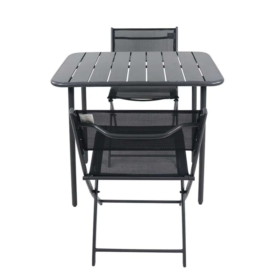 Wohnen 80x55 Gartentisch & Klappstühle Set - Xenata (dreiteilig)