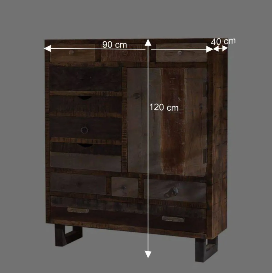 Wohnen 90x120 Highboard mit 11 Schubladen - Bahiro