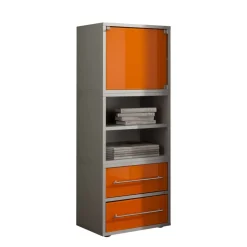 45x120 Hochkommode mit Glasfront Orange - Katalonia^Wohnen Outlet