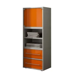 45x120 Hochkommode mit Glasfront Orange - Katalonia^Wohnen Outlet