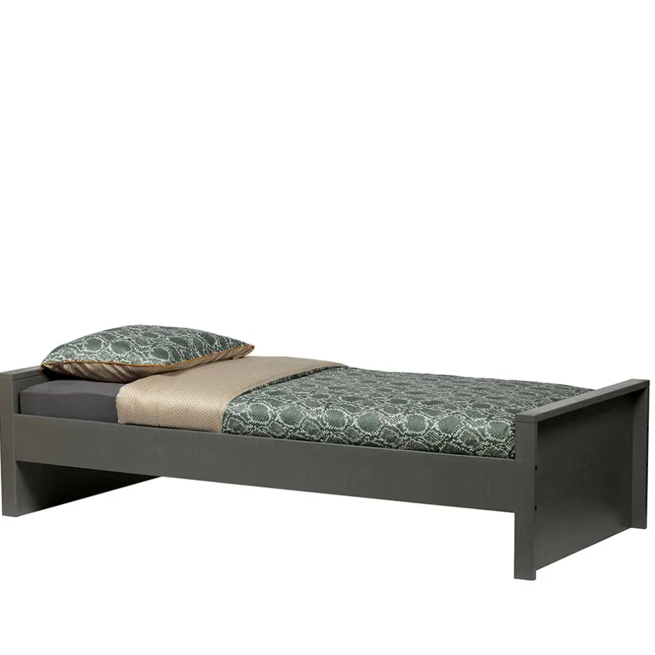 Wohnen 90x200 Holzbett in Grau aus Kiefer - Firgetta