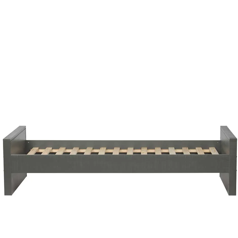 Wohnen 90x200 Holzbett in Grau aus Kiefer - Firgetta